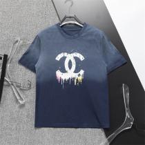 CHANE1 スーパーコピー Ｔシャツ クルーネック グラデーション レトロ感 ロゴ 柄プリント