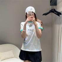 ヴィンテージ風 DIOR スーパーコピー Ｔシャツ 純綿素材 星 ロゴ プリント...