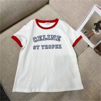 CELINE コピー Ｔシャツ 70'S サントロペ 純綿素材 カジュアル レディース 可愛い プリント セリーヌ 
