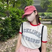 CELINE コピー Ｔシャツ 70'S サントロペ 純綿素材 カジュアル レディース 可愛い プリント セリーヌ 
