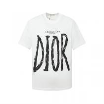 DIOR スーパーコピー Ｔシャツ サイン ロゴ 落書き プリント ゆったり ユニセックス ディオール