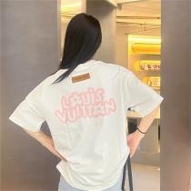★2026年コレクション★ルイヴィトン コピー Ｔシャツ ロゴ 花 柄 純綿 プリント ユニセックス 
