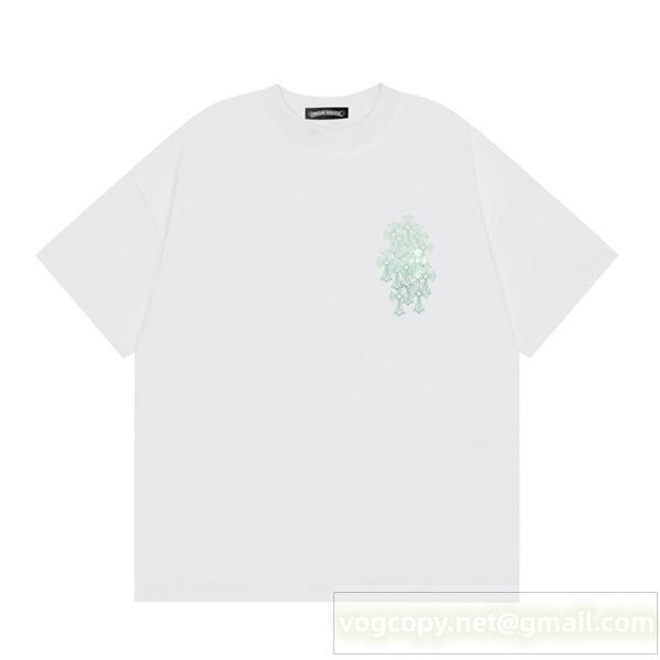 クロムハーツ コピー Tシャツ ヴィンテージ こなれ感 クロス ロゴ プリント 着心地抜群 シンプル CHROME HEARTS 