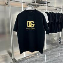 Dolce&Gabbana コピー Tシャツ Hot Animalierシリーズ DG ロゴ プリント メンズ イエロー ドルチェ＆ガッバーナ