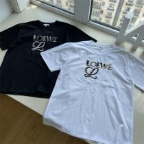 芸能人愛用 LOEWE スーパーコピー Tシャツ 刺繡 ロゴ 迷彩 柄 シンプルデザイン 2色 ロエベ