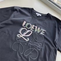 芸能人愛用 LOEWE スーパーコピー Tシャツ 刺繡 ロゴ 迷彩 柄 シンプルデザイン 2色 ロエベ