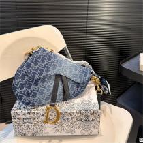 DIOR コピー ショルダーバッグ オブリークロゴ モノグラム デニム カジュアル 調節可能なストライプ ディオール