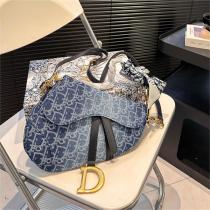 DIOR コピー ショルダーバッグ オブリークロゴ モノグラム デニム カジュアル 調節可能なストライプ ディオール