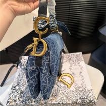DIOR コピー ショルダーバッグ オブリークロゴ モノグラム デニム カジュアル 調節可能なストライプ ディオール