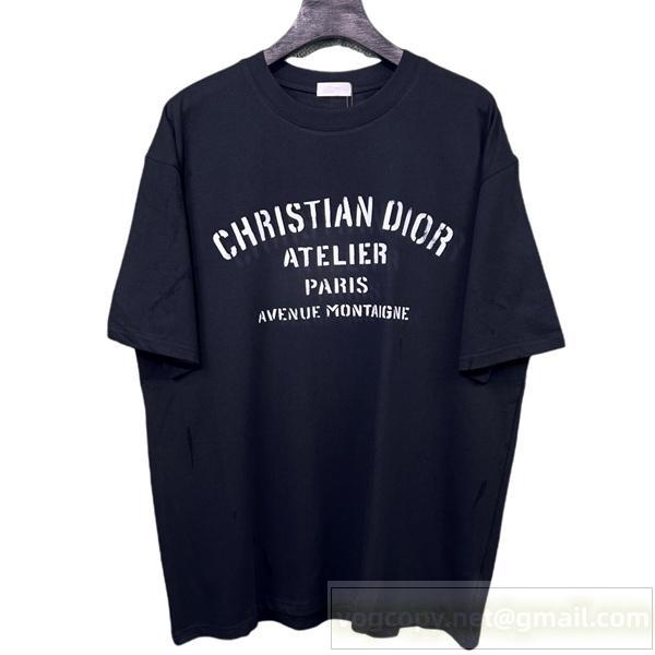 DIOR コピー Ｔシャツ ロゴ 通気性 カジュアル 100％コットン グラデーション ディオール 