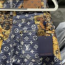 ルイヴィトン コピー ジーンズ キャンプファイヤー デニム 炎 モノグラム 柄 カジュアル LOUIS VUITTON 