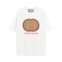 GUCC1 スーパーコピー Tシャツ GOOD GAME シリーズ 定番 ロゴ プリント コットン ユニセックス ゆったり
