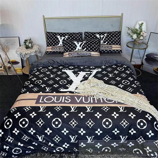 ルイヴィトン 偽物 寝具4点セット ベージュライン 上品なロゴとモノグラム柄 LOUIS VUITTON
