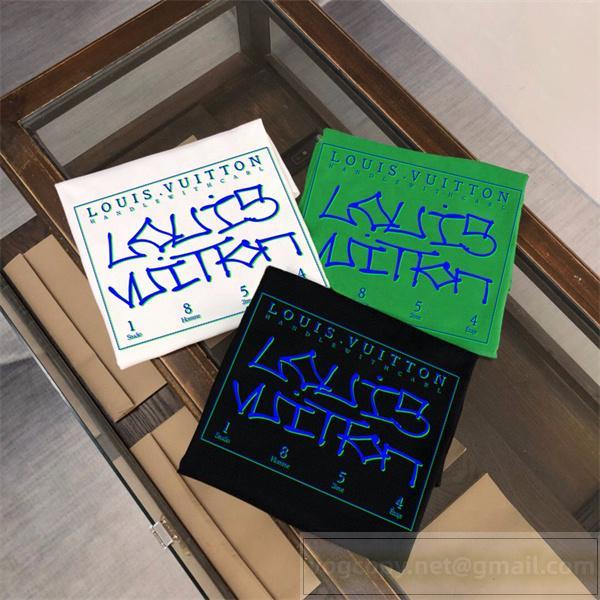 LOUIS VUITTON 偽物 Tシャツ 手書き風ロゴ カラフル グラフィック現代的 デザイン ルイヴィトン