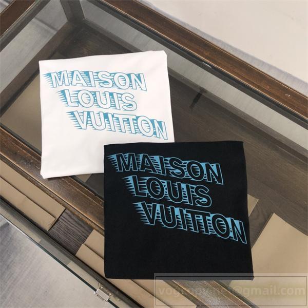 ルイヴィトン コピー Tシャツ MAISON ロゴ＆鮮やかなブルーのデザイン LOUIS VUITTON