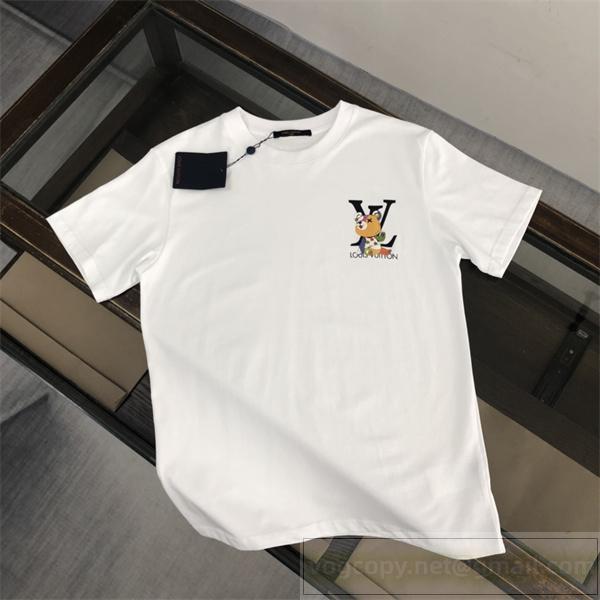 ルイヴィトン コピー Tシャツ MAISON ロゴ＆鮮やかなブルーのデザイン LOUIS VUITTON