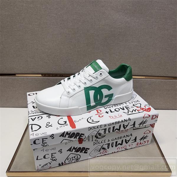 ドルチェ＆ガッバーナ コピー スニーカー グリーンアクセント DGロゴ シンプルエレガンス Dolce&Gabbana