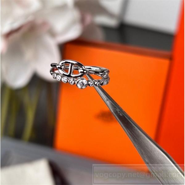 2026最新高級感HERMES Chaine d'ancre Enchaineeエルメス指輪コピーシルバー色人気ランキングアクセサリー新作