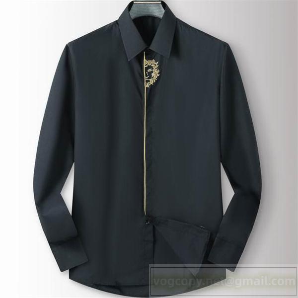 VERSACE スーパーコピー シャツ ゴールドメデューサ ロゴ エレガント ヴェルサーチ