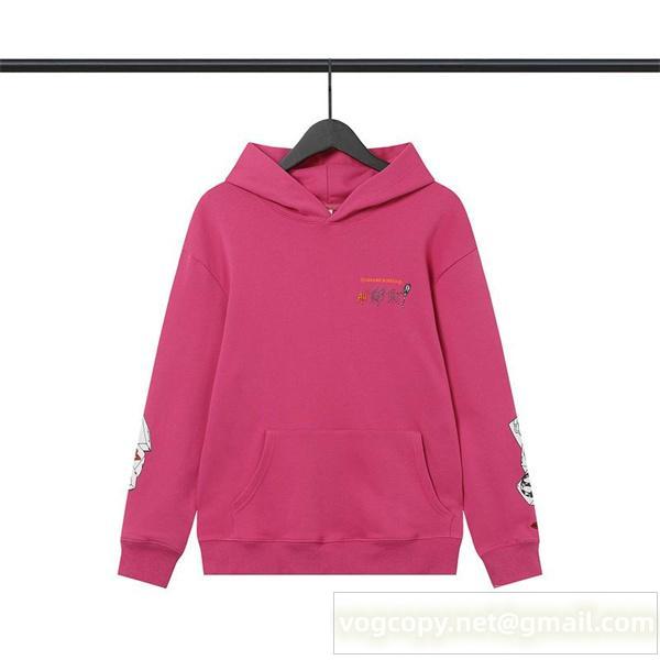 クロムハーツ 偽物 パーカー フューシャピンク アートグラフィック ロゴ＆メッセージ CHROME HEARTS