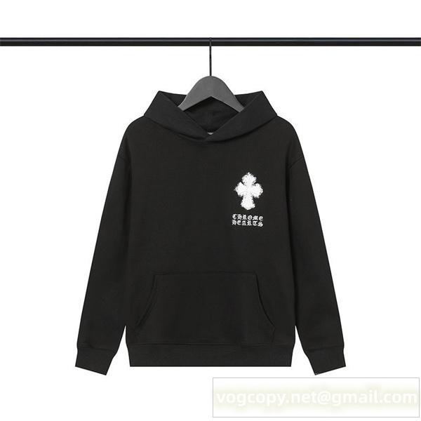 クロムハーツ スーパーコピー パーカー スペースブラック ロゴ＆クロス グラフィック刺繍 CHROME HEARTS