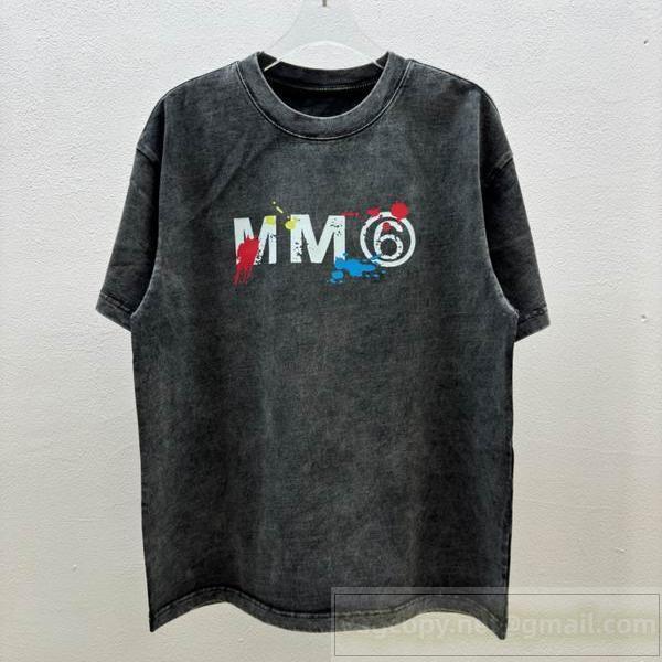 Maison Margiela スーパーコピー Tシャツ アートグラフィック MM6 ロゴ ペイント メゾン マルジェラ