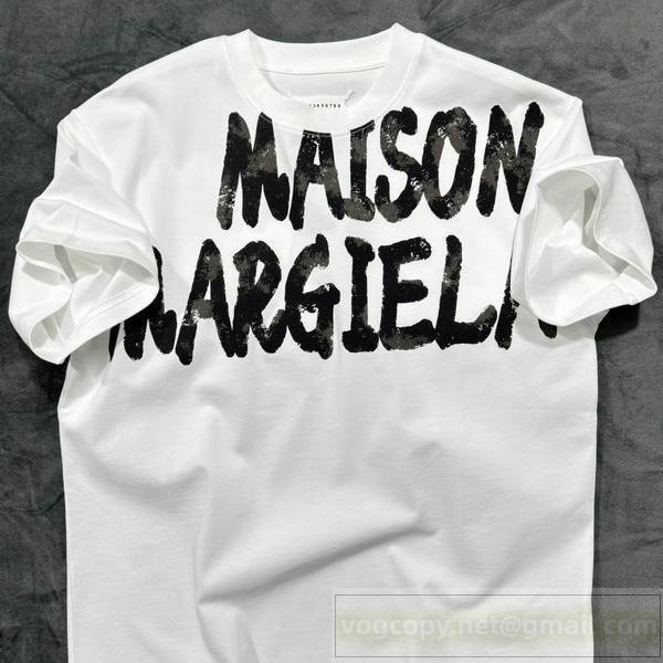 メゾン マルジェラ コピー Tシャツ ラフタッチ ロゴ プリント 柄 Maison Margiela