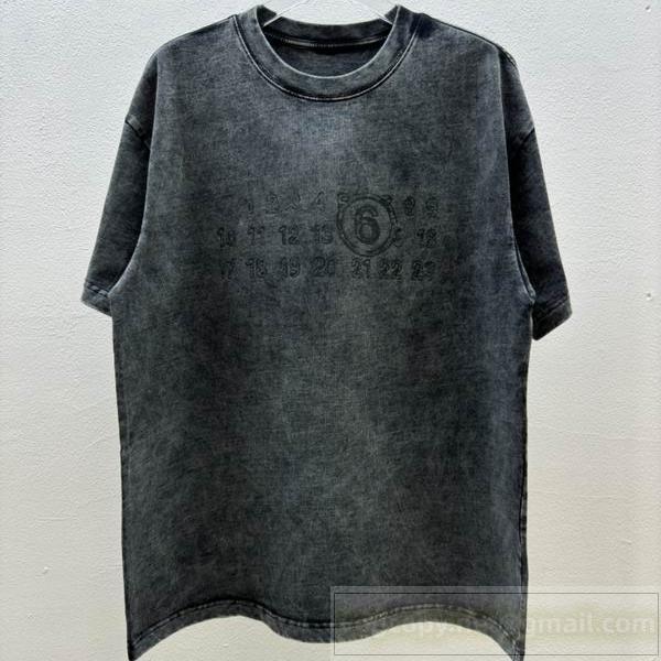 メゾン マルジェラ コピー Tシャツ ヴィンテージダメージ 「6」数字グラフィック Maison Margiela