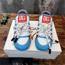 Dolce&Gabbana 偽物 スニーカー カラフルアクセント DGロゴ ブルーゴールド シューレースデザイン ドルチェ＆ガッバーナ