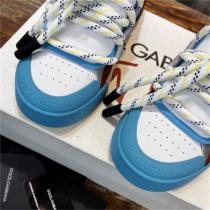 Dolce&Gabbana 偽物 スニーカー カラフルアクセント DGロゴ ブルーゴールド シューレースデザイン ドルチェ＆ガッバーナ