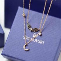 スワロフスキー コピー ネックレス コウモリと月モチーフ クリスタル装飾 ゴシックスタイル SWAROVSKI