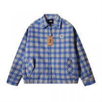 Stussy スーパーコピー ジャケット ブルー×ベージュ チェック柄 カジュアル&洗練 ステューシー