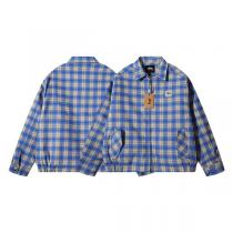 Stussy スーパーコピー ジャケット ブルー×ベージュ チェック柄 カジュアル&洗練 ステューシー