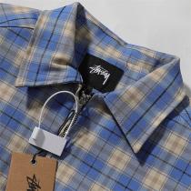 Stussy スーパーコピー ジャケット ブルー×ベージュ チェック柄 カジュアル&洗練 ステューシー