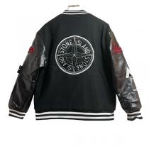ストーンアイランド スーパーコピー ジャケット ロゴ刺繍 高級ウール&レザー スポーティ&都市感 STONE ISLAND