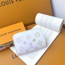 ルイヴィトン コピー 財布 ホワイトキャンバス モノグラムフラワー カラフルデザイン LOUIS VUITTON