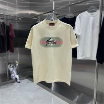 Gucc1 偽物 Tシャツ ロゴ＆ストライプ バーガンディ＆クリーム カジュアル＆ラグジュアリー Gucc1