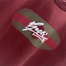 Gucc1 偽物 Tシャツ ロゴ＆ストライプ バーガンディ＆クリーム カジュアル＆ラグジュアリー Gucc1