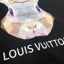 ルイヴィトン スーパーコピー Tシャツ カラフルウサギアート ロゴと抽象的なデザイン LOUIS VUITTON