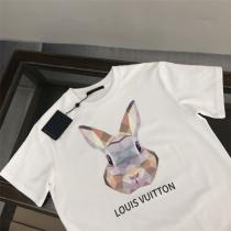 ルイヴィトン スーパーコピー Tシャツ カラフルウサギアート ロゴと抽象的なデザイン LOUIS VUITTON