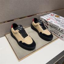 ドルチェ＆ガッバーナ 偽物 スニーカー ベージュ ブラックレザー モダンレッドアクセント Dolce&Gabbana