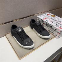 Dolce&Gabbana スーパーコピー スニーカー ダークグレー キャンバス サイドロゴ シンプルエレガンス ドルチェ＆ガッバーナ