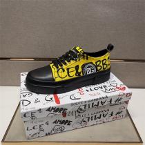 ドルチェ＆ガッバーナ 偽物 スニーカー ブラック イエローコントラスト DGロゴ 手書き風文字 Dolce&Gabbana