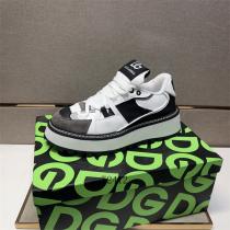 ドルチェ＆ガッバーナ スーパーコピー スニーカー ホワイトグレーレザー スエード 厚底ソール DGロゴ Dolce&Gabbana
