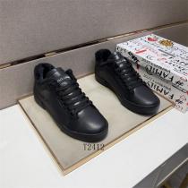 ドルチェ＆ガッバーナ コピー スニーカー ブラックレザー ボアインナー ファー シンプルラグジュアリー Dolce&Gabbana