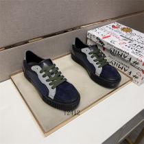 ドルチェ＆ガッバーナ コピー スニーカー ネイビーグレー コンビデザイン グリーンシューレース Dolce&Gabbana