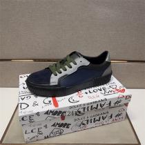 ドルチェ＆ガッバーナ コピー スニーカー ネイビーグレー コンビデザイン グリーンシューレース Dolce&Gabbana