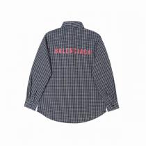 バレンシアガ 偽物 シャツ ギンガムチェック バックプリント ロゴ BALENCIAGA