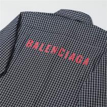 バレンシアガ 偽物 シャツ ギンガムチェック バックプリント ロゴ BALENCIAGA
