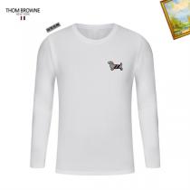 トムブラウン コピー Tシャツ 犬刺繍 トリコロールライン 特徴的な上品 カジュアル THOM BROWNE